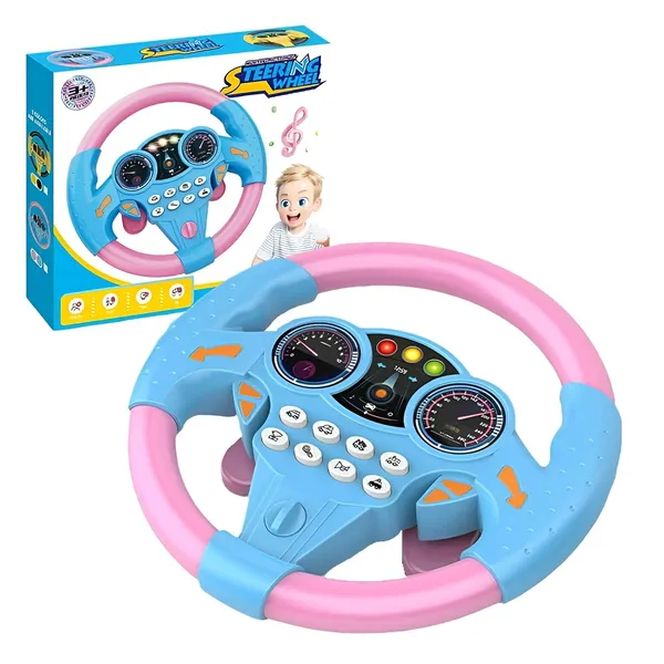 Pink_Interactive_Kids_Steering_Wheel_Toy_Realistic_Driving_Simulator_With_Lights,_Sounds_&_Music_Fun_&_Educational_Car_Playset_For_Toddlers_&_Children___Yellow