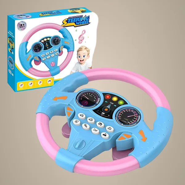 Pink_Interactive_Kids_Steering_Wheel_Toy_Realistic_Driving_Simulator_With_Lights,_Sounds_&_Music_Fun_&_Educational_Car_Playset_For_Toddlers_&_Children___Yellow