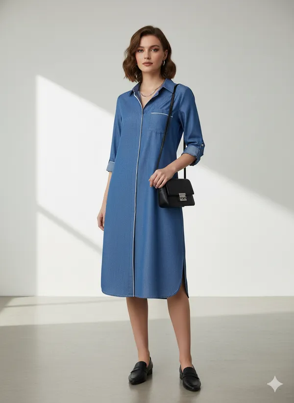 Sky_Blue_Rayon_Blend_Silky_Denim_Dress_For_Women_&_Girls