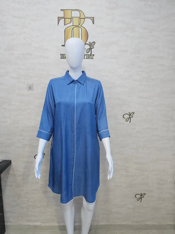 Sky_Blue_Rayon_Blend_Silky_Denim_Dress_For_Women_&_Girls