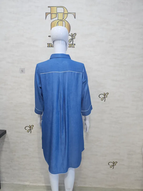 Sky_Blue_Rayon_Blend_Silky_Denim_Dress_For_Women_&_Girls