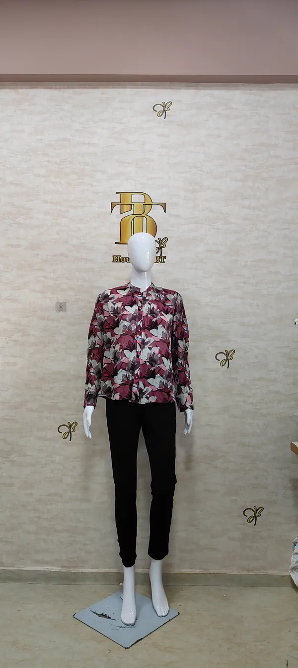 Plum_Poly_Chinnon_Pearl_Buttoned_Shirt_For_Women_&_Girls