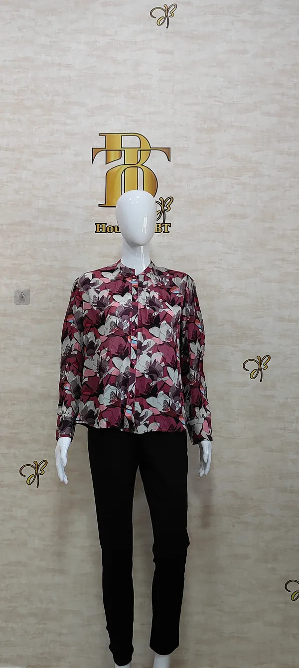 Plum_Poly_Chinnon_Pearl_Buttoned_Shirt_For_Women_&_Girls