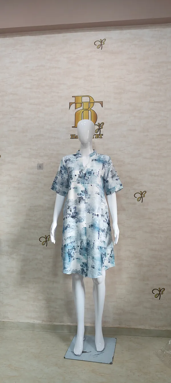Blue_Rayon_Blend_Abstract_Shift_Print_Dress_For_Women_&_Girls