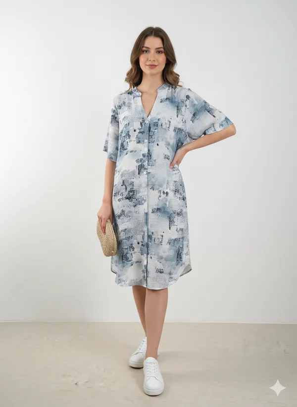 Blue_Rayon_Blend_Abstract_Shift_Print_Dress_For_Women_&_Girls