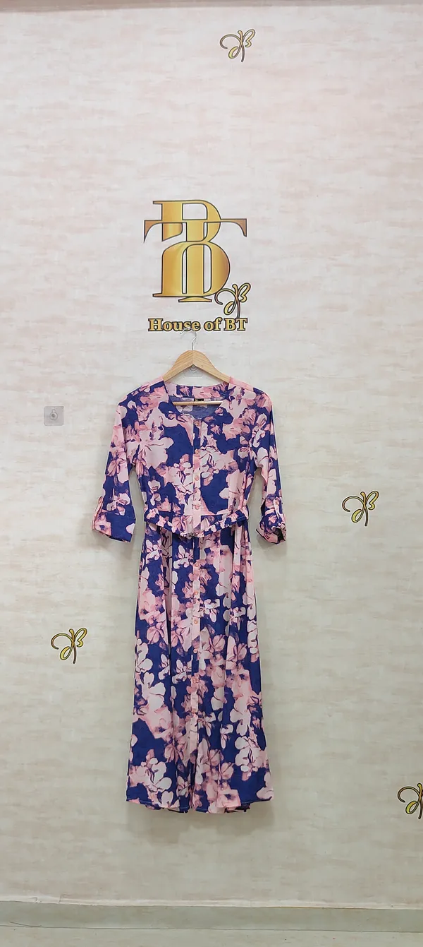 Purple_Poly_Floral_Flared_Dress_For_Women_&_Girls