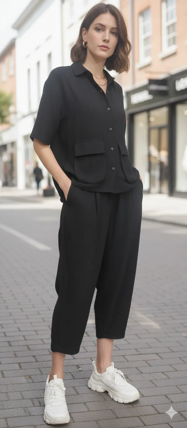 Black_Rayon_Blend_Waffle_Design_Korean_Co-Ord_Set_For_Women_&_Girls