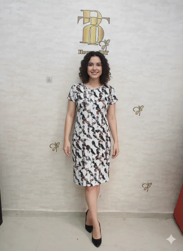 Rust_Rayon_Blend_Chic_And_Smart_Shift_Style_Dress_For_Women_&_Girls