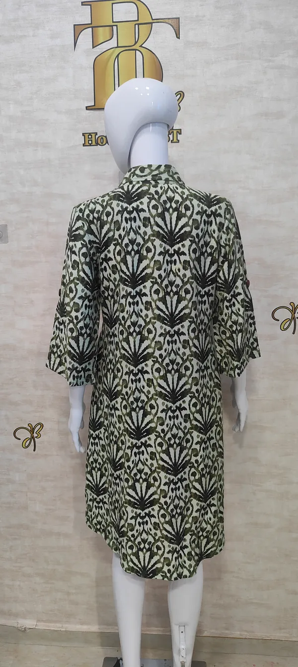 Green_Rayon_Blend_Cotton_Comfy_Flared_Dress_For_Women_&_Girls