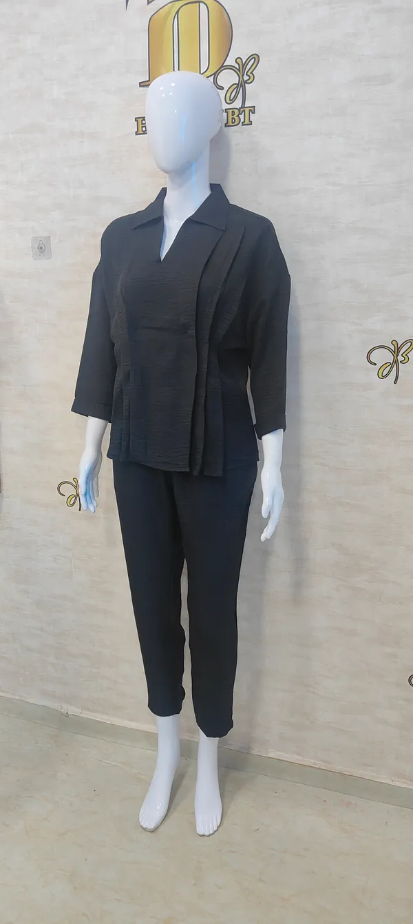 Black_Viscose_Slub_Peppy_Peplum_Co-Ord_Set_For_Women_&_Girls
