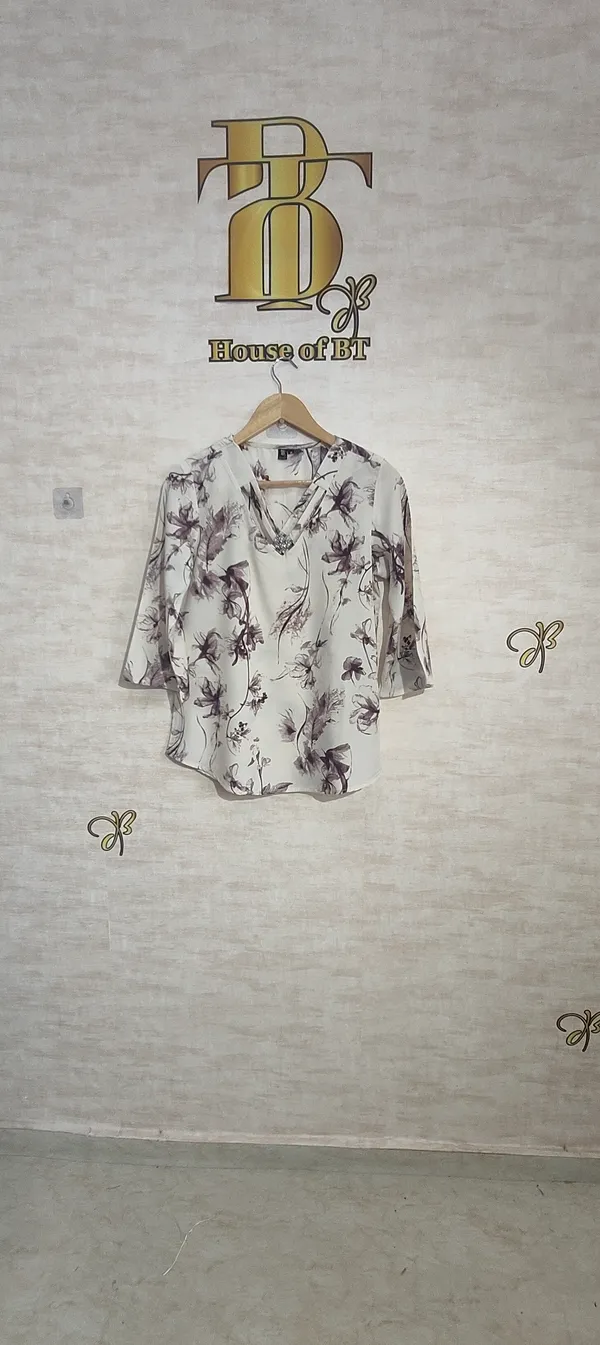 Cream_Poly_Criss_Cross_Glam_Top_For_Women_&_Girls