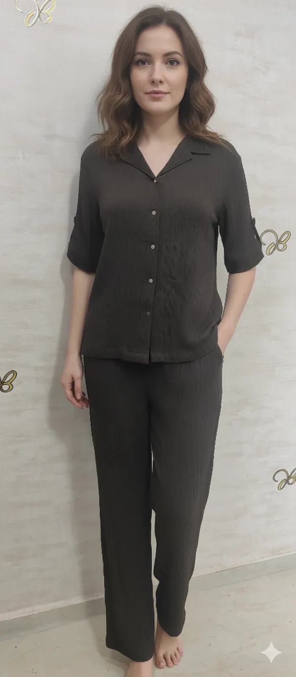 Brown_Rayon_Blend_Not_So_Casual_Co-Ord_Set_For_Women_&_Girls