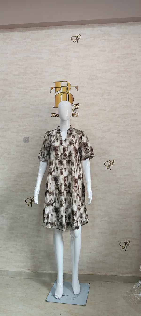 Green_Rayon_Blend_Geo_Abstract_Print_Dress_For_Women_&_Girls