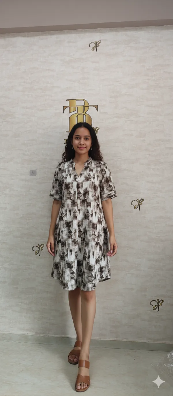 Green_Rayon_Blend_Geo_Abstract_Print_Dress_For_Women_&_Girls
