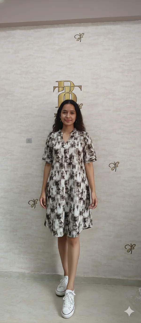 Green_Rayon_Blend_Geo_Abstract_Print_Dress_For_Women_&_Girls