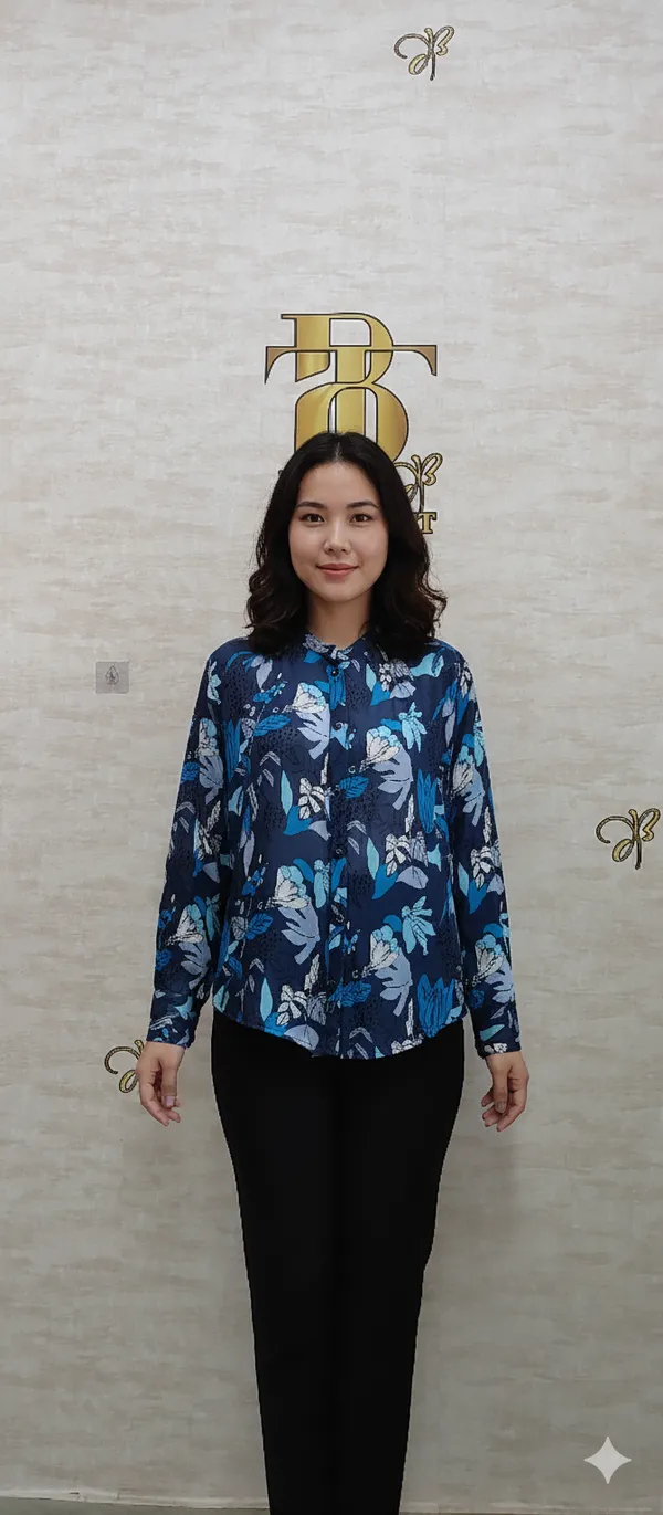 Ocean_Poly_Chinnon_Pearl_Buttoned_Shirt_For_Women_&_Girls