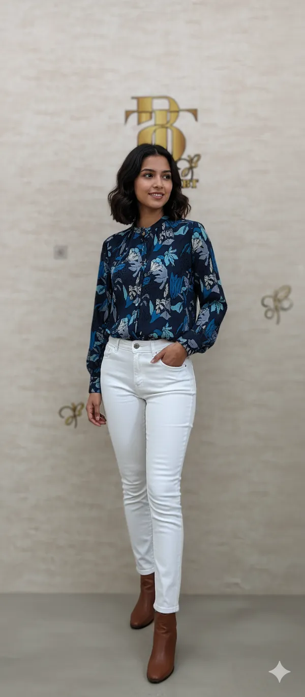 Ocean_Poly_Chinnon_Pearl_Buttoned_Shirt_For_Women_&_Girls