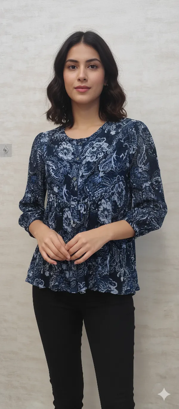 Blue_Poly_Pure_Chinon_Printed_Top_For_Women_&_Girls