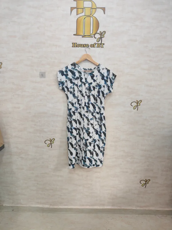 Blue_Rayon_Blend_Chic_And_Smart_Shift_Style_Dress_For_Women_&_Girls