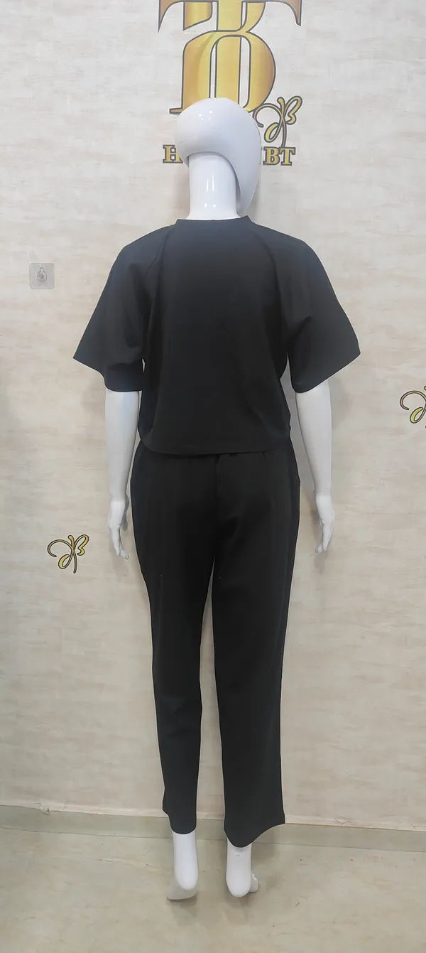 Black_Rayon,_Nylon_&_Spandex_Drop_Shoulder_Crop_Top_For_Women_&_Girls