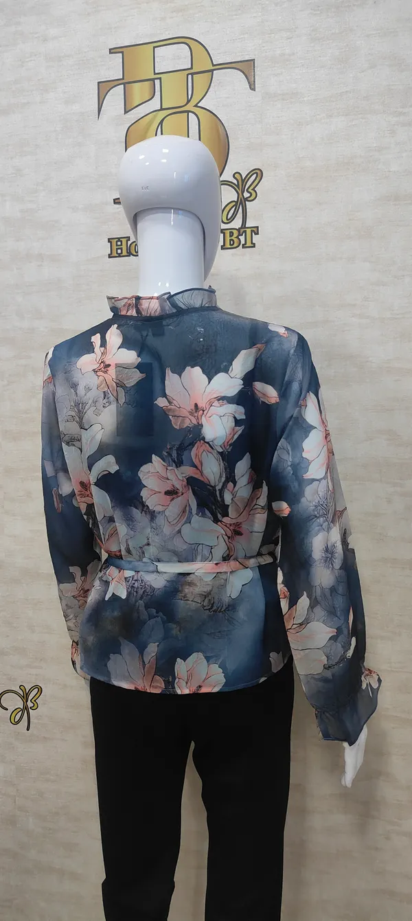 Blue_Poly_Vibrant_Print_Ruffled_Shirt_For_Women_&_Girls