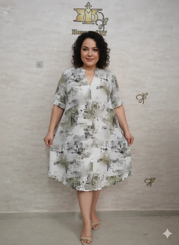 Lime_Rayon_Blend_Abstract_Shift_Print_Dress_For_Women_&_Girls