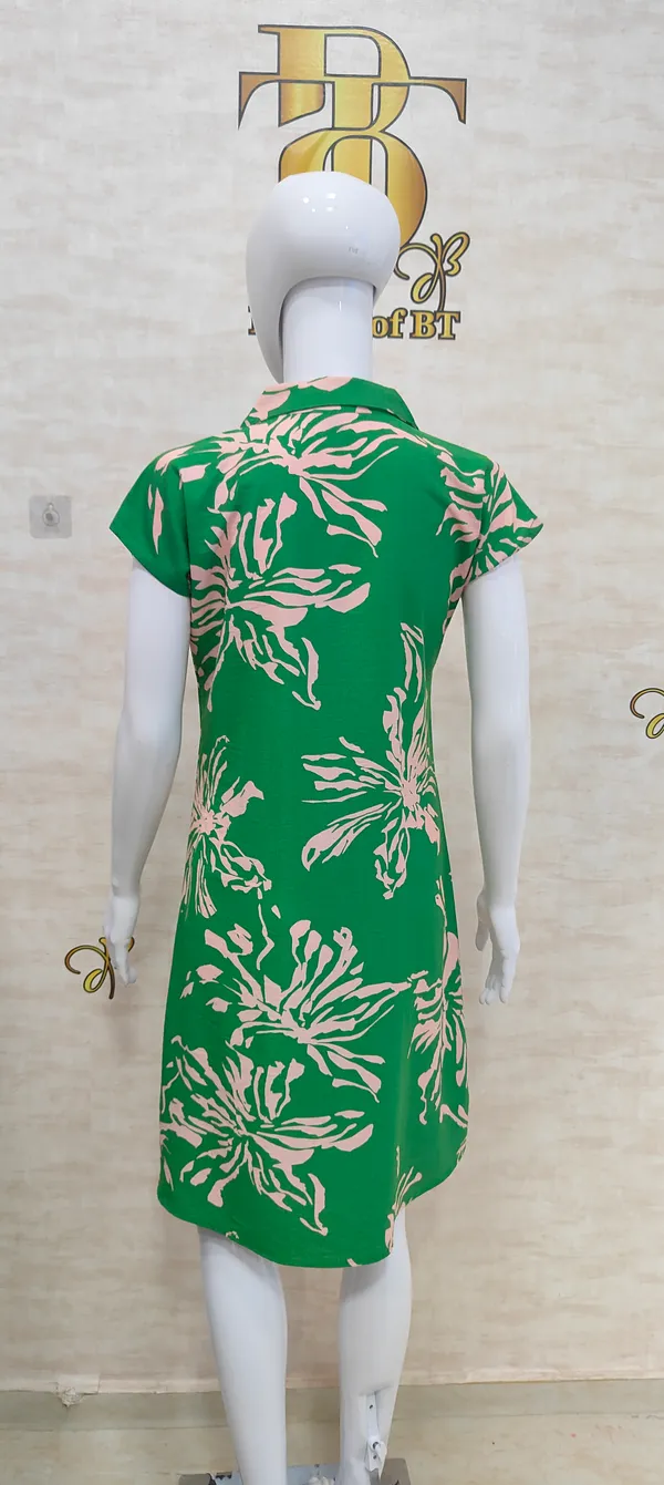 Green_Rayon_Blend_Fit_&_Floral_Dress_For_Women_&_Girls