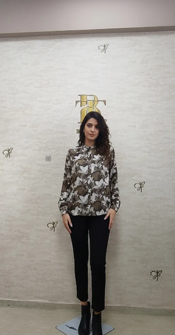 Caramel_Poly_Chinnon_Pearl_Buttoned_Shirt_For_Women_&_Girls