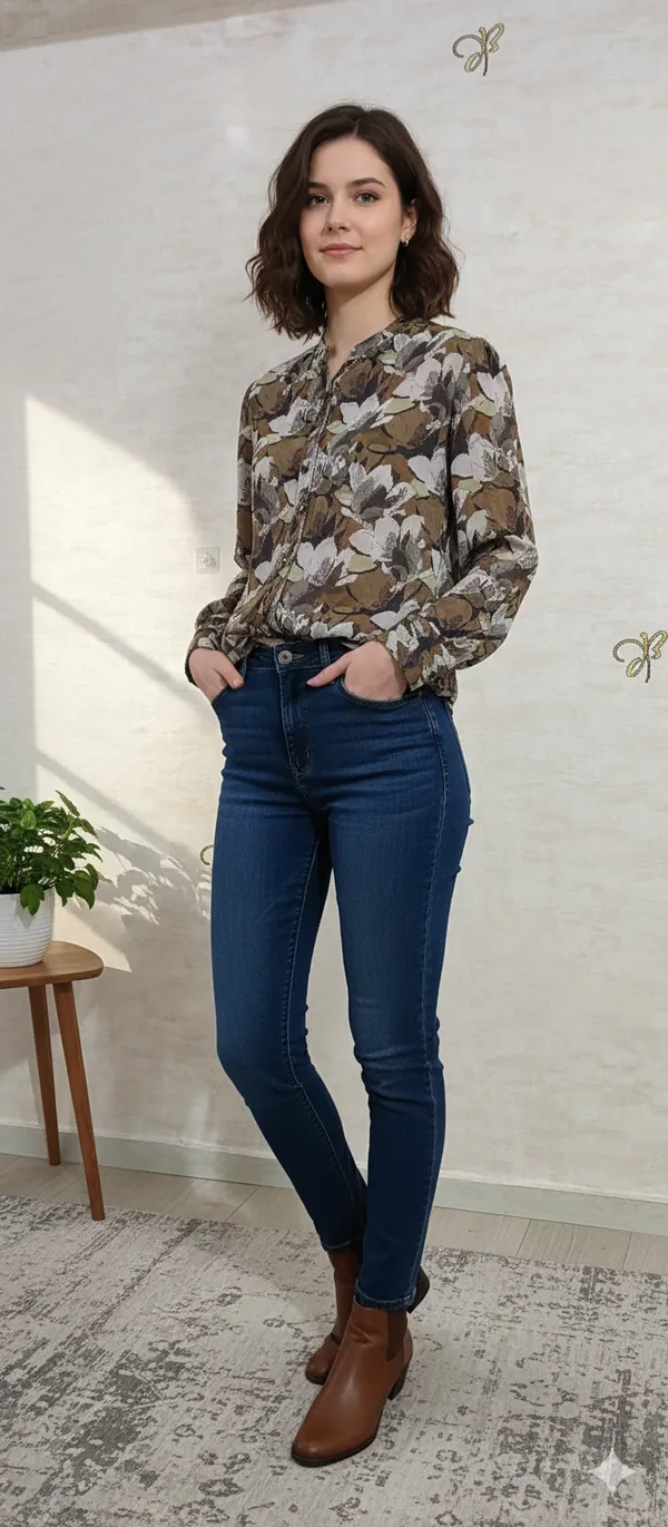 Caramel_Poly_Chinnon_Pearl_Buttoned_Shirt_For_Women_&_Girls