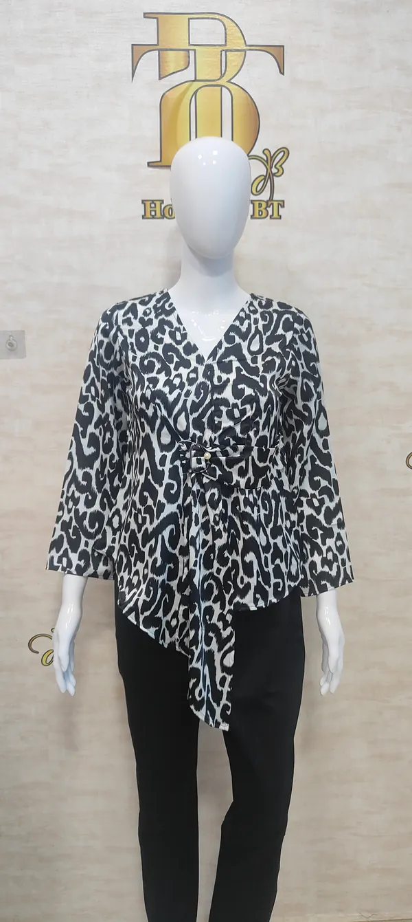 Black_Poly_Abstract_Animal_Print_Satin_Top_For_Women_&_Girls