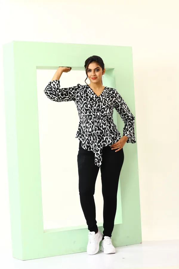 Black_Poly_Abstract_Animal_Print_Satin_Top_For_Women_&_Girls
