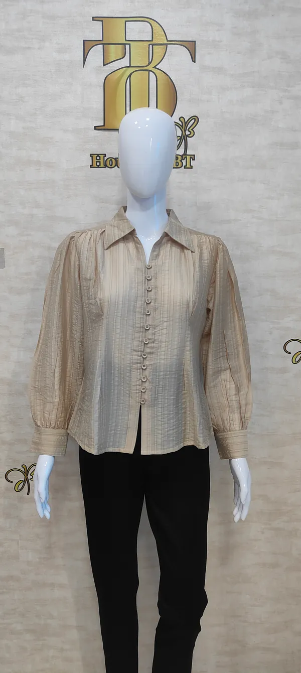 Fawn_Poly_Hemium_Stripe_Top_For_Women_&_Girls