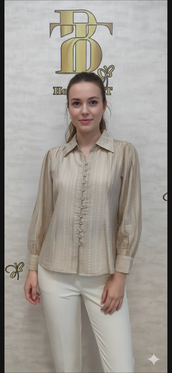 Fawn_Poly_Hemium_Stripe_Top_For_Women_&_Girls