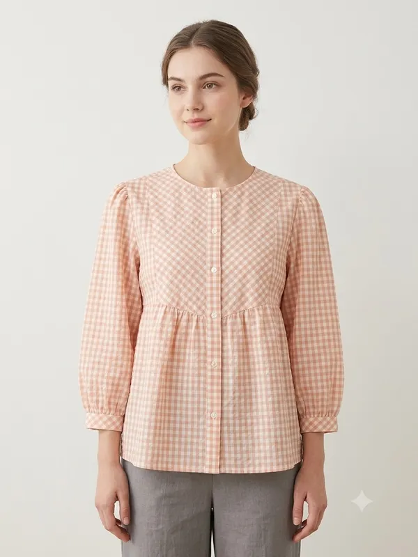 Checks_Peplum_Top__PINK