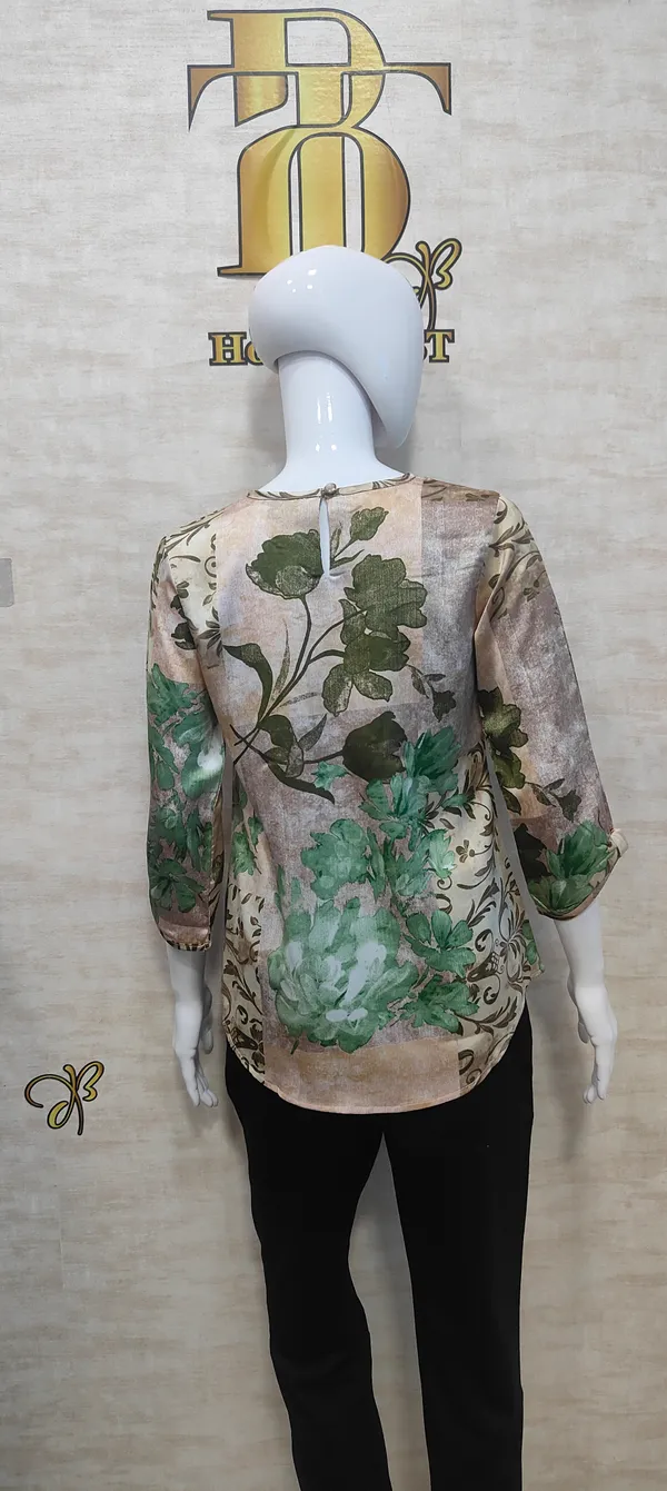 Green_Poly_Satin_Bow_Top_For_Women_&_Girls