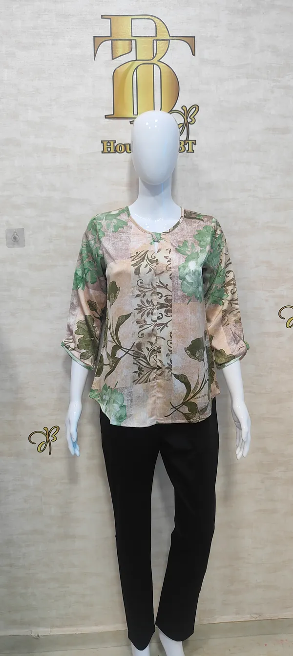 Green_Poly_Satin_Bow_Top_For_Women_&_Girls