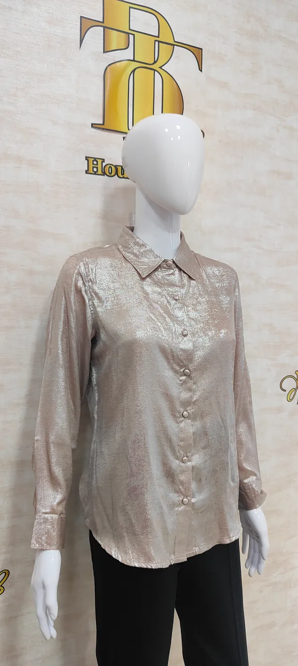 Rose_Gold_Poly_Shimmery_Shirt_For_Women_&_Girls