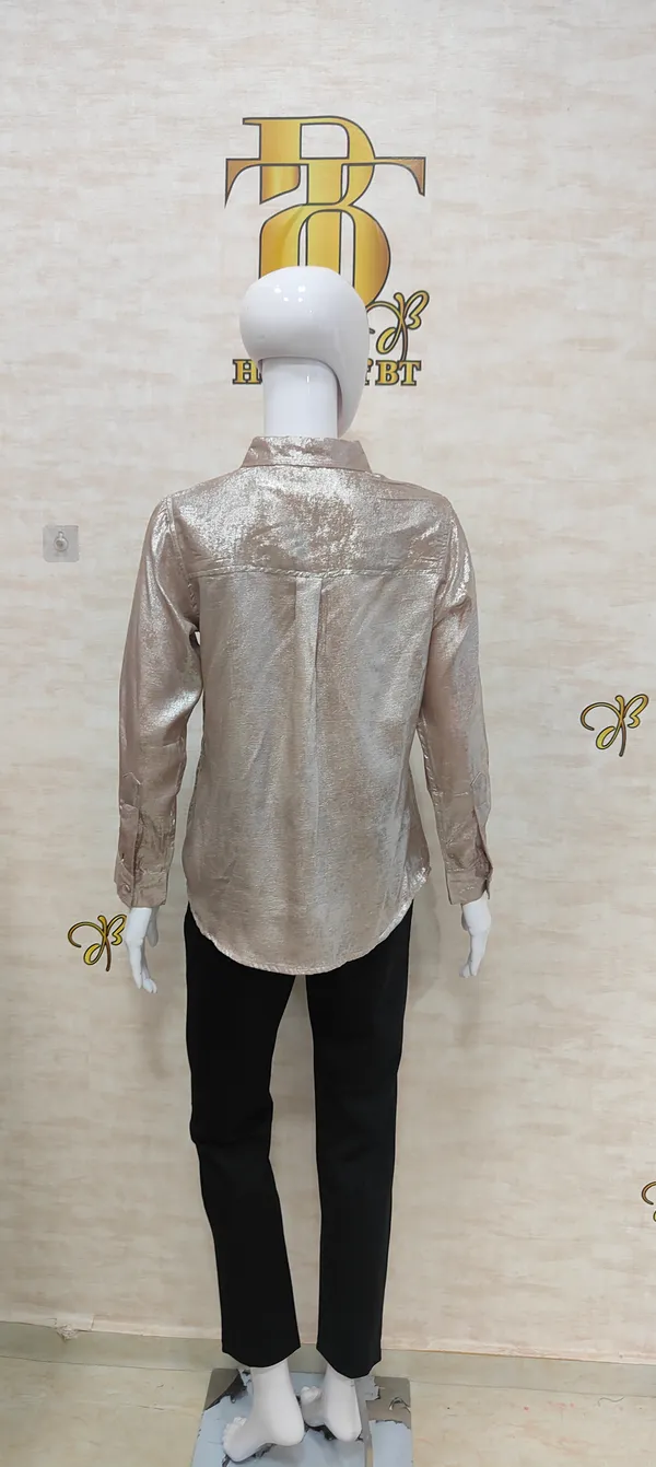 Rose_Gold_Poly_Shimmery_Shirt_For_Women_&_Girls
