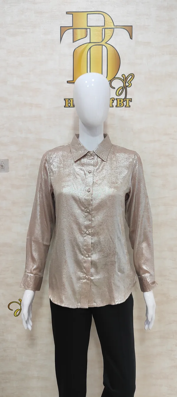 Rose_Gold_Poly_Shimmery_Shirt_For_Women_&_Girls