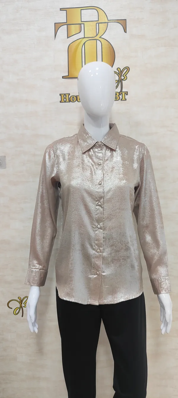 Rose_Gold_Poly_Shimmery_Shirt_For_Women_&_Girls