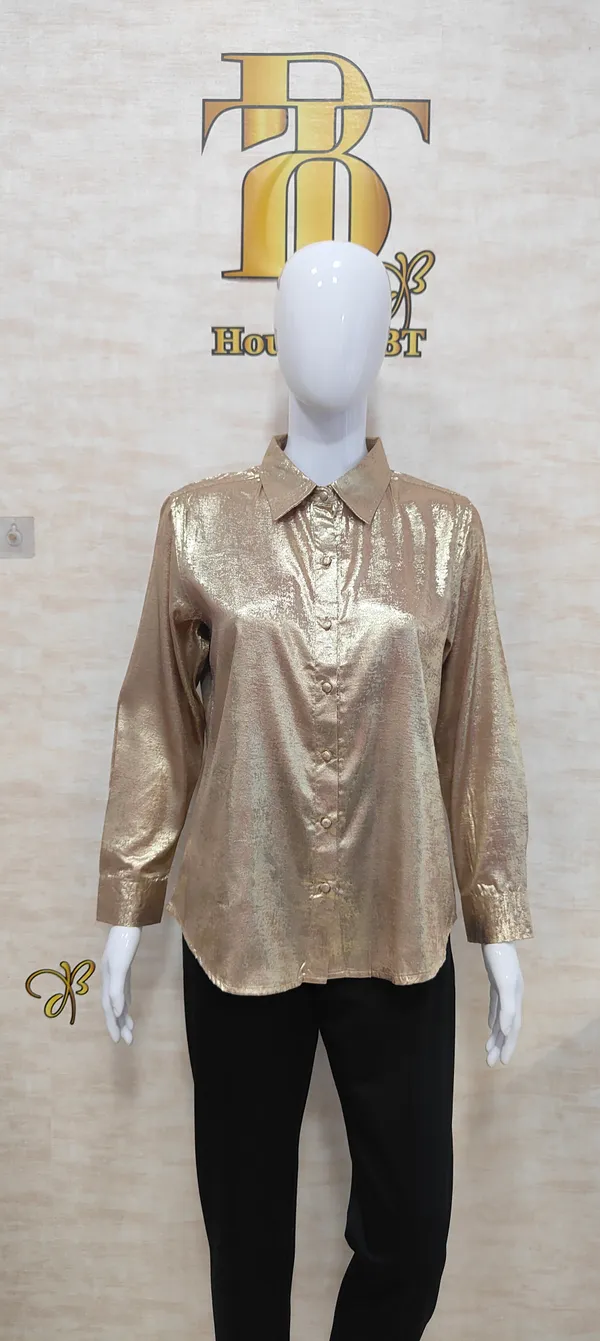 Gold_Poly_Shimmery_Shirt_For_Women_&_Girls