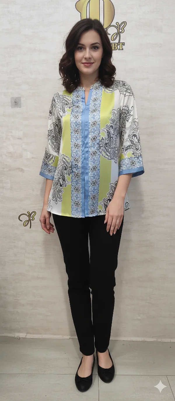 Blue_Satin_Boho_Breeze_Tunic_For_Women_&_Girls
