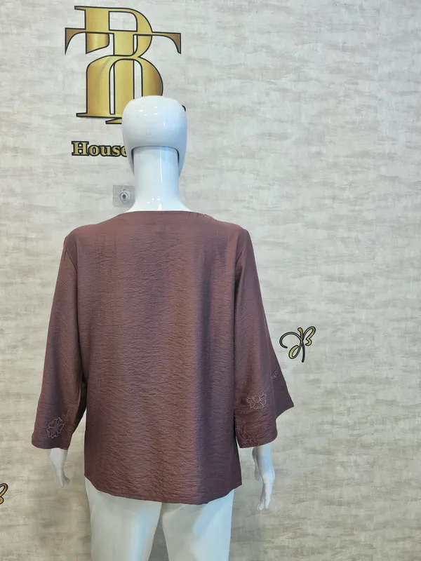 Rust_Poly_Emboridered_Semi_Sheer_Tunic_For_Women_&_Girls