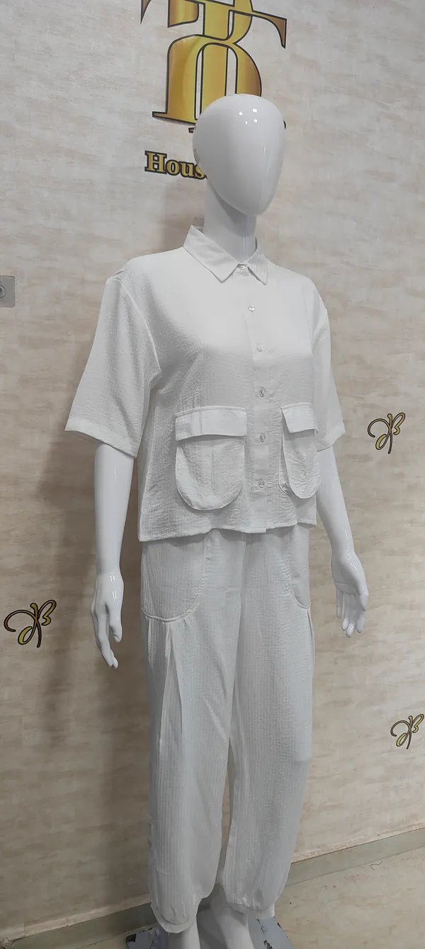 White_Rayon_Blend_Waffle_Design_Korean_Co-Ord_Set_For_Women_&_Girls