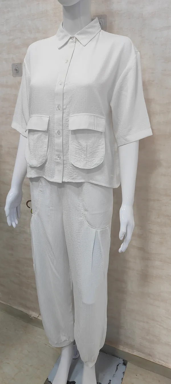 White_Rayon_Blend_Waffle_Design_Korean_Co-Ord_Set_For_Women_&_Girls