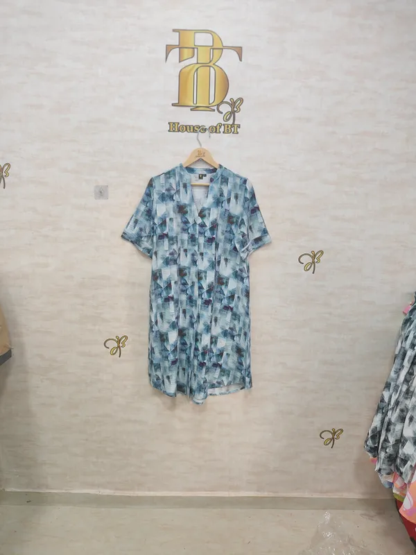 Blue_Rayon_Blend_Geo_Abstract_Print_Dress_For_Women_&_Girls