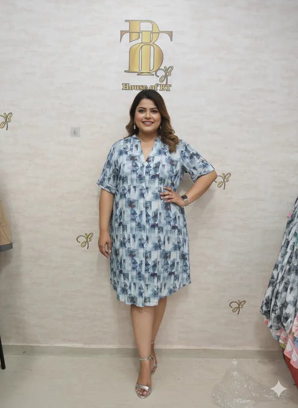Blue_Rayon_Blend_Geo_Abstract_Print_Dress_For_Women_&_Girls