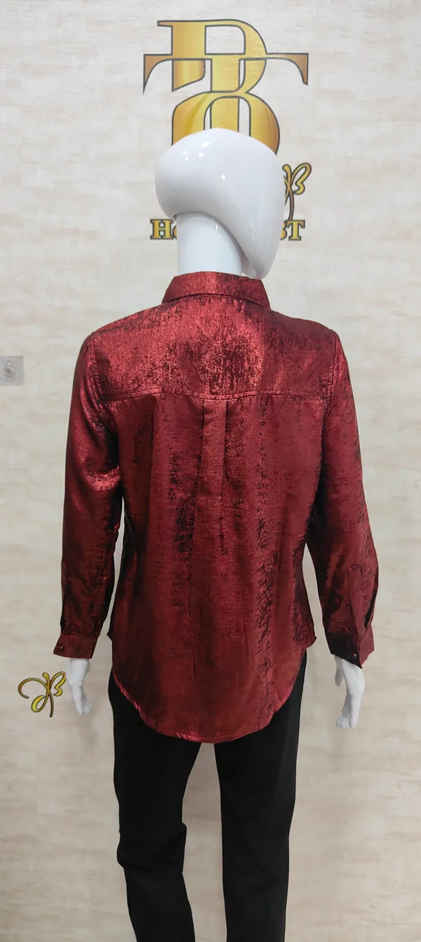 Red_Poly_Shimmery_Shirt_For_Women_&_Girls