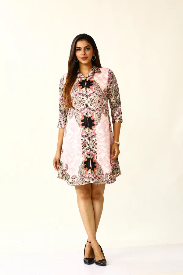 Pink_Poly_Panel_Print_Satin_Dress_For_Women_&_Girls