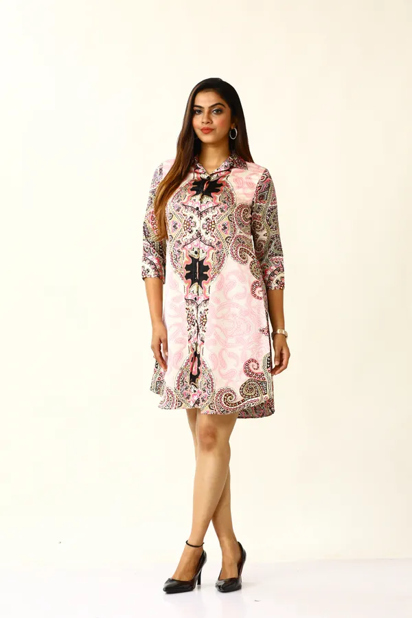Pink_Poly_Panel_Print_Satin_Dress_For_Women_&_Girls
